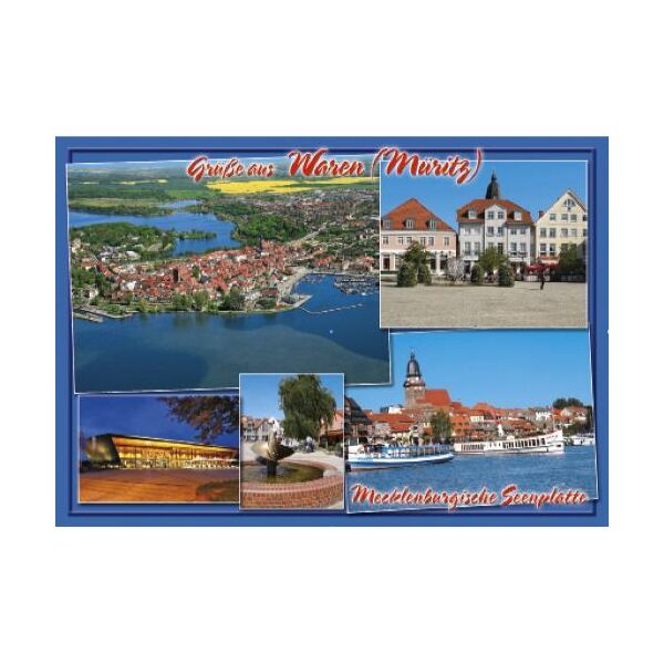 Waren (Müritz) Postkarte Ansichtskarte 5 Motive Grüße Heilbad Mecklenburgische Seenplatte