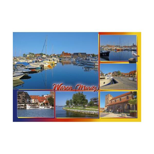 Waren (Müritz) Postkarte Ansichtskarte 5 Bilder Heilbad Mecklenburgische Seenplatte