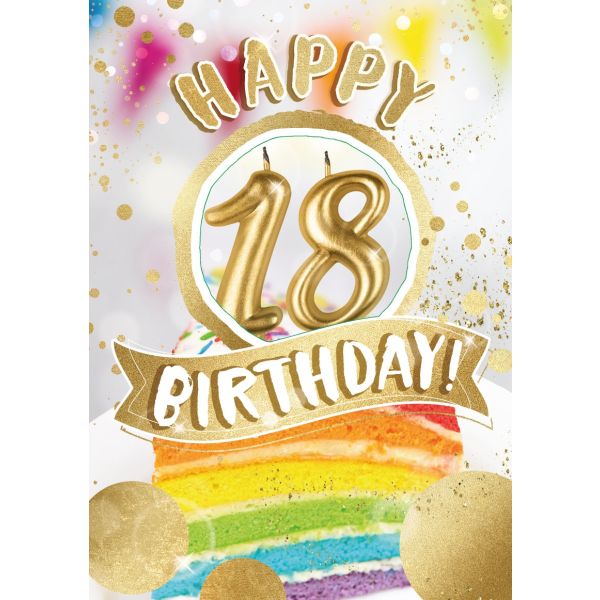 18.Geburtstag - Great Cards - Soundkarte und Lichtkarte im Format 21,0 x 29,7 cm - "18er Geburtstag" - Pustekarte