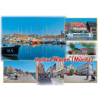 Waren (Müritz) Postkarte Ansichtskarte 6 Fotomotive...