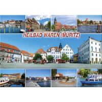 Waren (Müritz) Postkarte Ansichtskarte 9 Aufnahmen...