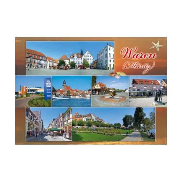 Waren (Müritz) Postkarte Ansichtskarte 7 Aufnahmen Heilbad Mecklenburgische Seenplatte