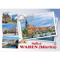 Waren (Müritz) Postkarte Ansichtskarte Briefmarke 4...