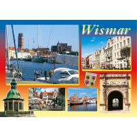 Wismar Postkarte Ansichtskarte 6 Fotomotive Hansestadt...
