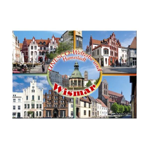 Wismar Postkarte Ansichtskarte 4 Bilder Unesco Welterbe Hansestadt Ostsee
