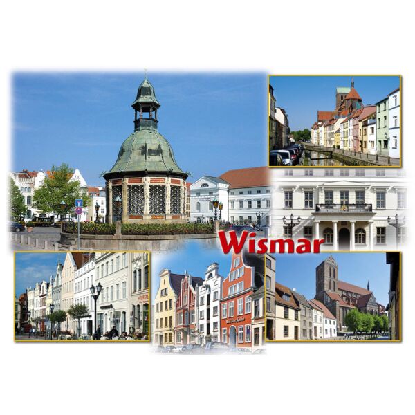 Wismar Postkarte Ansichtskarte 6 Bilder Hansestadt Ostsee