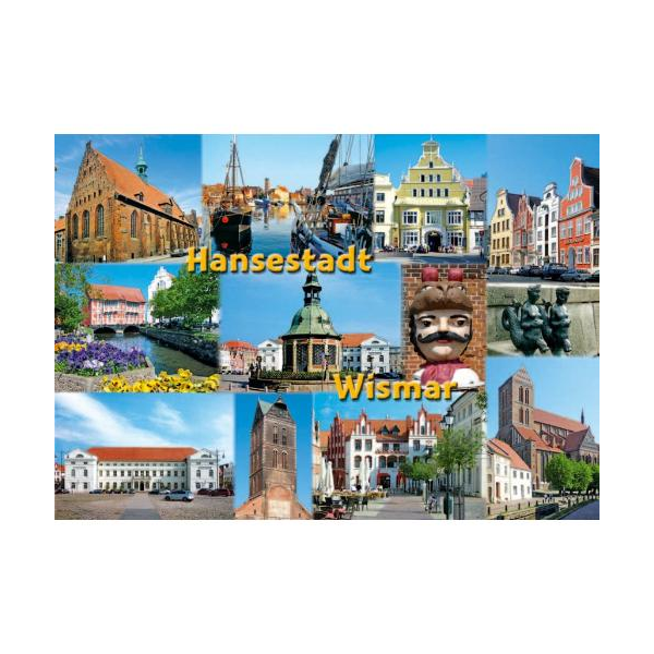 Wismar Postkarte Ansichtskarte 12 Fotomotive Hansestadt Ostsee
