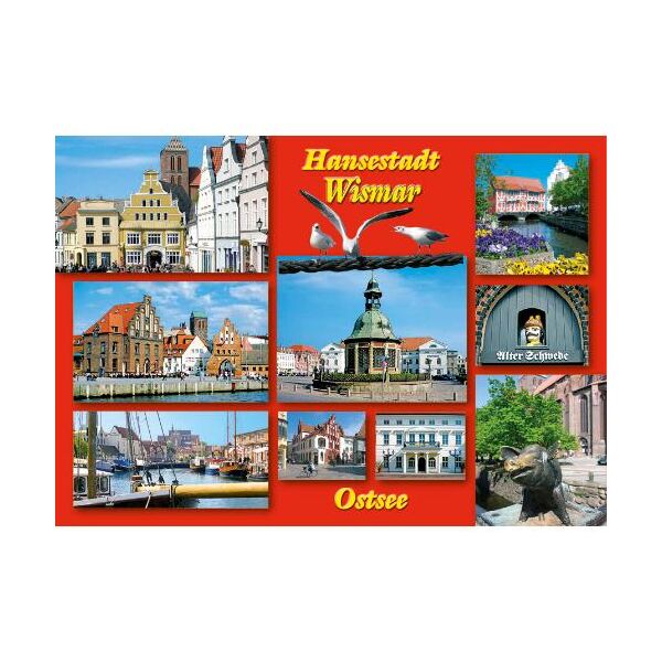 Wismar Postkarte Ansichtskarte 9 Fotomotive Hansestadt Ostsee