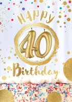 A - 40. Geburtstag - Great Cards - Soundkarte und Lichtkarte im Format 21,0 x 29,7 cm - "40er Geburtstag" - Pustekarte
