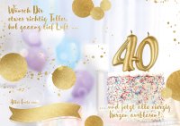 A - 40. Geburtstag - Great Cards - Soundkarte und Lichtkarte im Format 21,0 x 29,7 cm - "40er Geburtstag" - Pustekarte