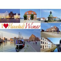 Wismar Postkarte Ansichtskarte 6 Fotomotive I love...