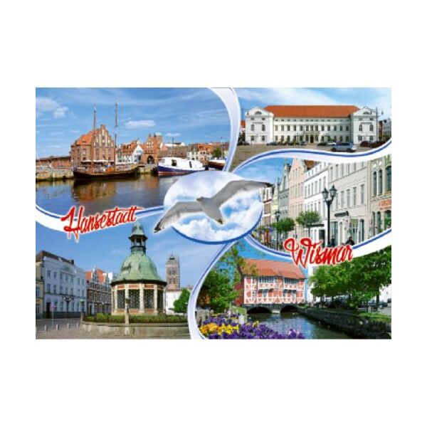 Wismar Postkarte Ansichtskarte Möwe 5 Fotos Hansestadt Ostsee