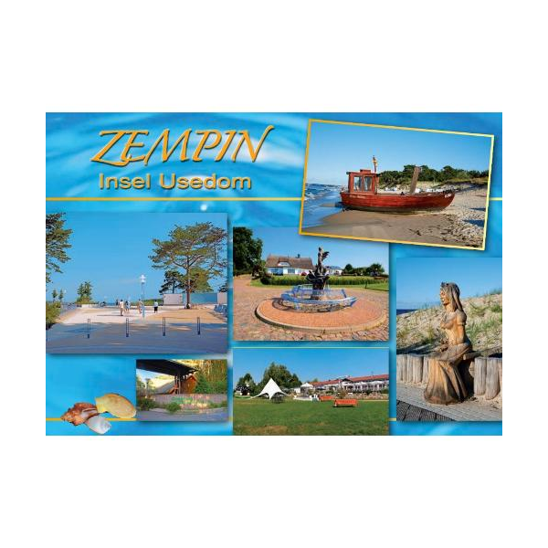 Zempin  Postkarte Ansichtskarte 6 Fotomotive Ostseeebad Usedom