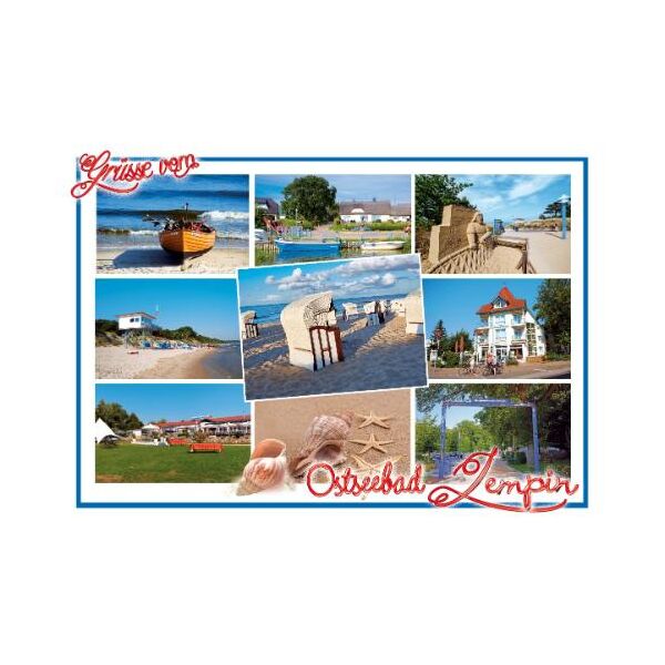Zempin  Postkarte Ansichtskarte 9 Fotomotive Ostseeebad Usedom