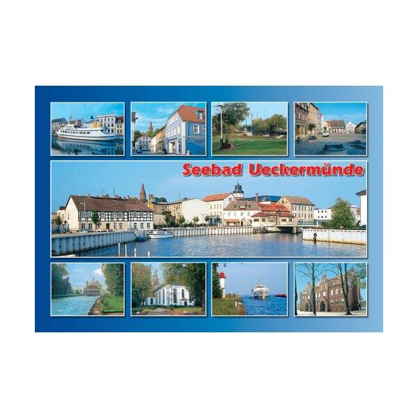 Ueckermünde Postkarte Ansichtskarte 9 Fotomotive Mecklenburgische Seenplatte Seebad