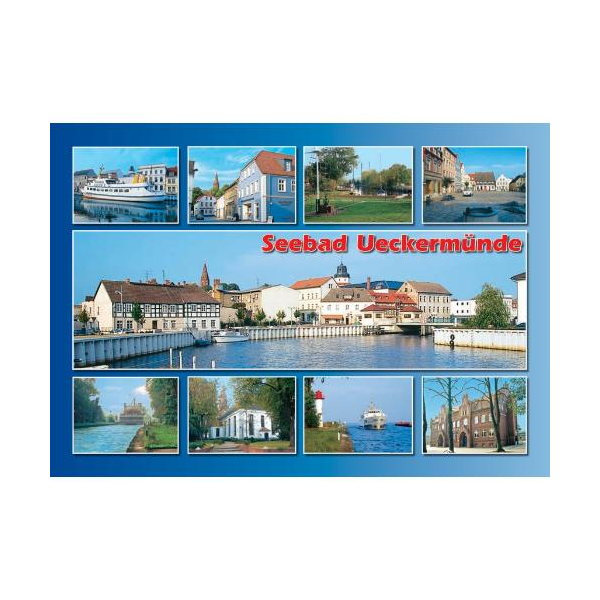 Ueckermünde Postkarte Ansichtskarte 9 Fotomotive Mecklenburgische Seenplatte Seebad