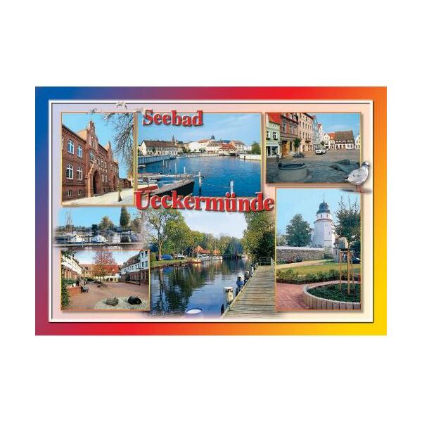 Ueckermünde Postkarte Ansichtskarte 6 Fotomotive Mecklenburgische Seenplatte Seebad