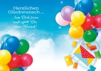 Geburtstag - Great Cards - Soundkarte und Lichtkarte im Format 21,0 x 29,7 cm - "Luftballons" - Super Bass