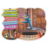 Hameln Magnet mit Wegweiser Sehenswürdigkeiten...