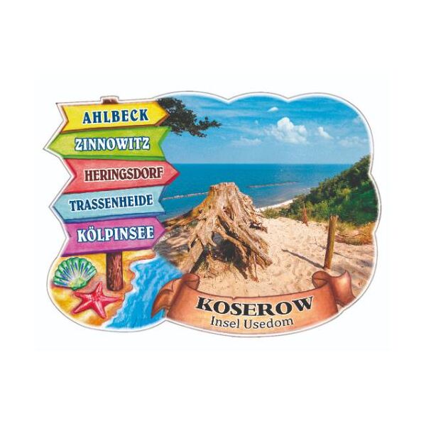 Koserow auf Usedom Magnet Wegweiser Strand Ostseebad