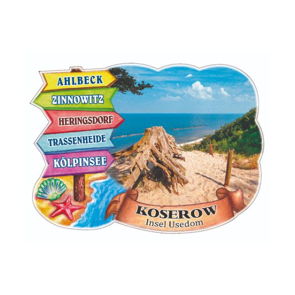 Koserow auf Usedom Magnet Wegweiser Strand Ostseebad