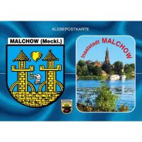 Malchow Klebepostkarte Autoaufkleber Wappen Foto...