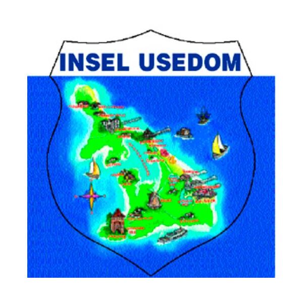 Insel Usedom Klebekarte Postkarte mit Aufkleber Autoaufkleber