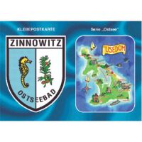 Zinnowitz Klebekarte Postkarte mit Aufkleber...