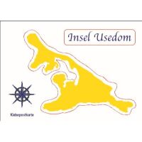 Insel Usedom Klebekarte Postkarte mit Aufkleber...