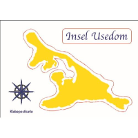 Insel Usedom Klebekarte Postkarte mit Aufkleber...