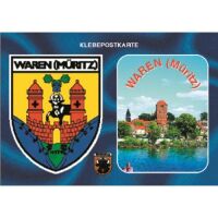 Waren (Müritz) Klebekarte Autoaufkleber Wappen und...