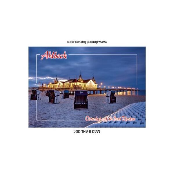 Ostseebad Ahlbeck Magnet Foto Seebrücke Usedom blau Nachtaufnahme