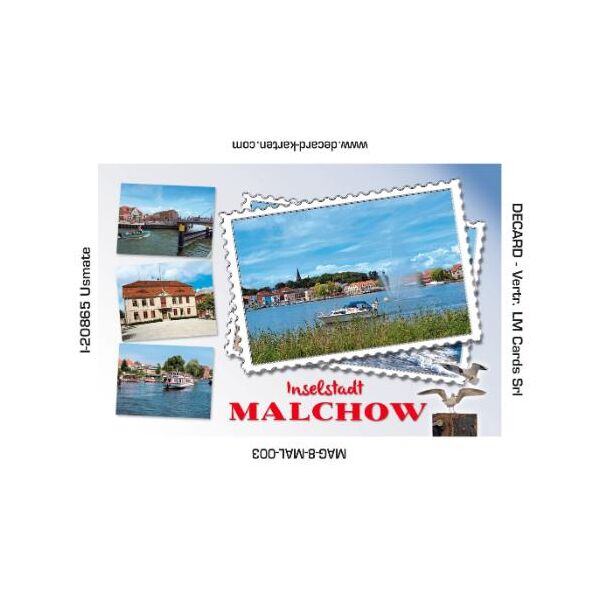 Malchow Magnet Mecklenburgische Seenplatte Briefmarkenmotiv 4 Bilder Inselstadt