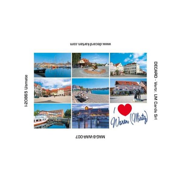 Waren (Müritz) Magnet I love 8 Bilder Heilbad Mecklenburgische Seenplatte