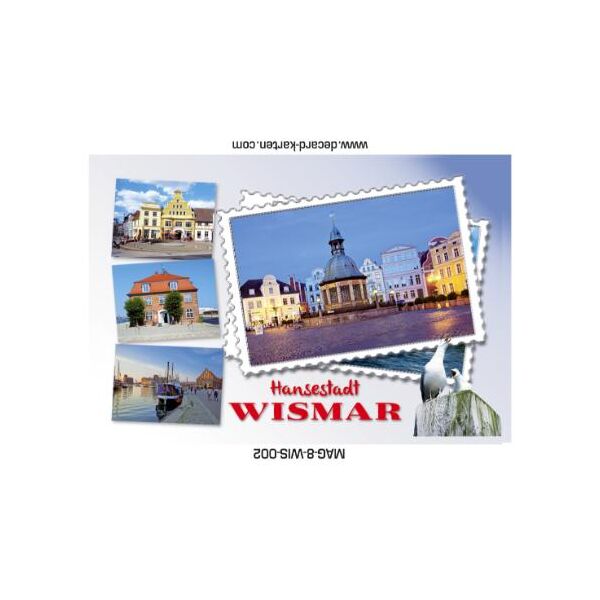 Wismar Magnet Briefmarke 4 Fotomotive Hansestadt Ostsee