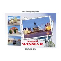 Wismar Magnet Briefmarke 4 Fotomotive Hansestadt Ostsee