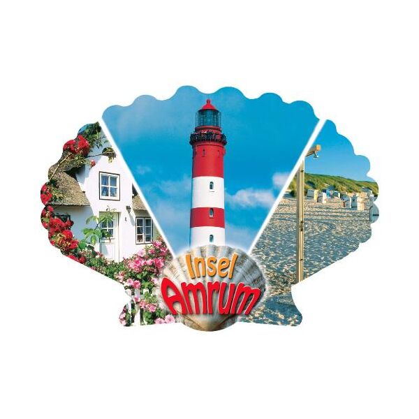 Insel Amrum Magnet Muschelform 3 Motive Nordseeinsel