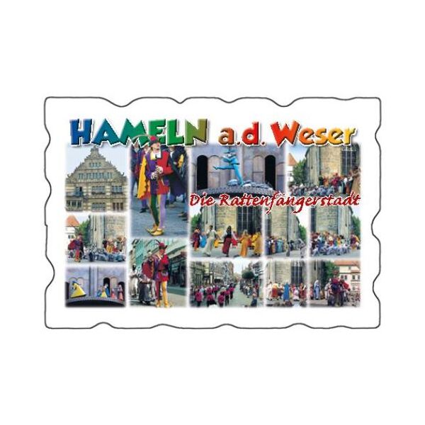 Hameln Magnet weiß Fotomotive Rattenfängerstadt an der Weser