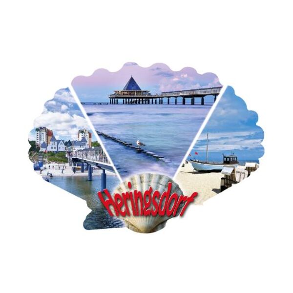 Heringsdorf Usedom Magnet Muschelform 3 Fotomotive Ostseeheilbad