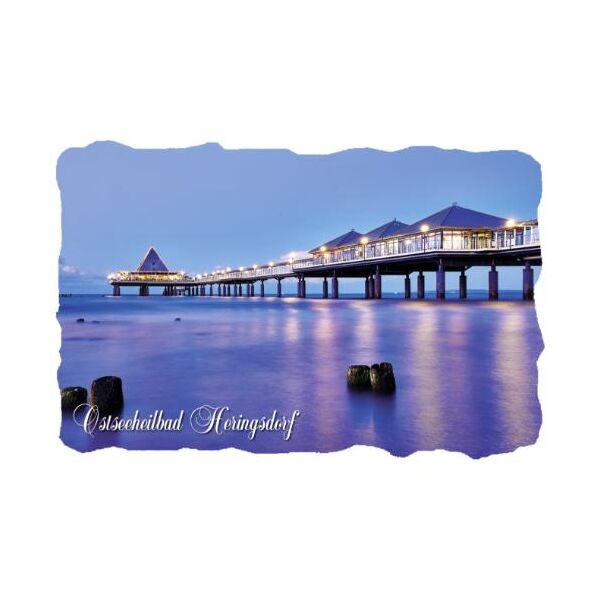 Heringsdorf Usedom Magnet Landkartenform Seebrücke Ostseeheilbad