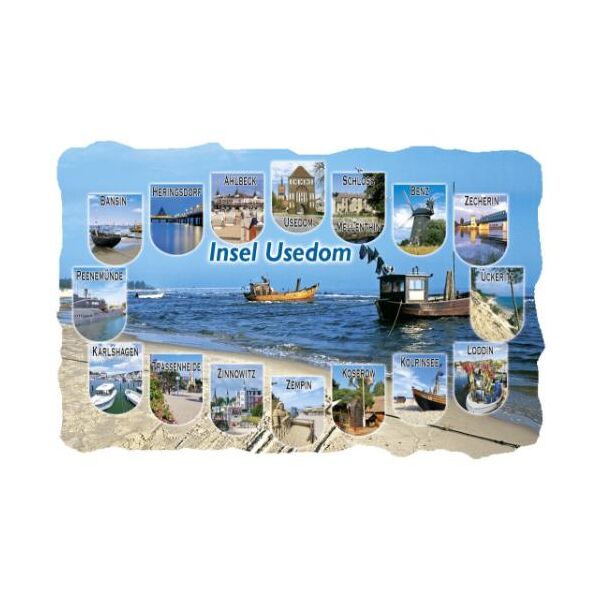 Insel Usedom Magnet Briefmarke 16 Orte Fotomotive Ostseeinsel