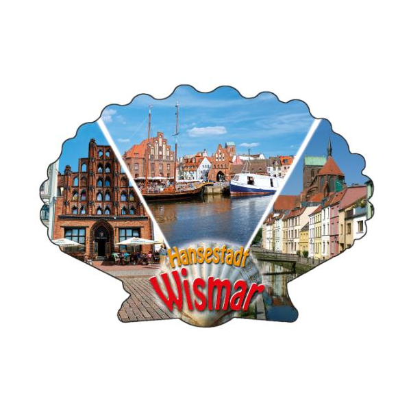 Wismar Magnet Muschelform 3 Bilder Hansestadt Ostsee
