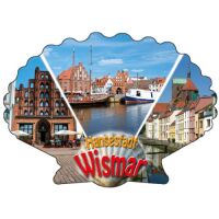 Wismar Magnet Muschelform 3 Bilder Hansestadt Ostsee