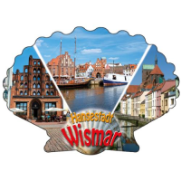 Wismar Magnet Muschelform 3 Bilder Hansestadt Ostsee