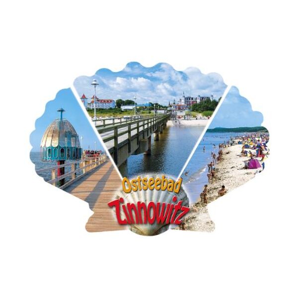 Zinnowitz Magnet Muschelform 3 Fotomotive Ostseebad Usedom