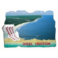 Insel Usedom Magnet Strandkorb gestanzt Luftaufnahme...