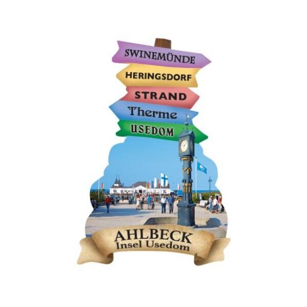 Ostseebad Ahlbeck Magnet Wegweiser Usedom 7x4,5cm (ehemals MAG-WE-8-AHL-1)