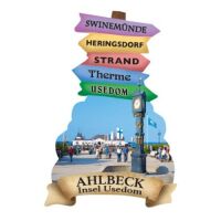 Ostseebad Ahlbeck Magnet Wegweiser Usedom 7x4,5cm...