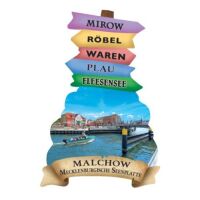 Malchow Magnet Wegweiser Mecklenburgische Seenplatte...