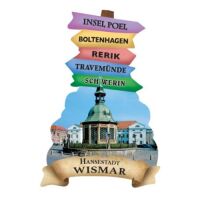 neu ABS-WEG-WIS-1 Wismar Magnet Wegweiser Hansestadt Ostsee